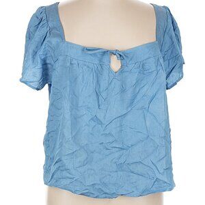 Modcloth Square Neck Flowy Crop Top with Peephole Bow boho hippie preppy
